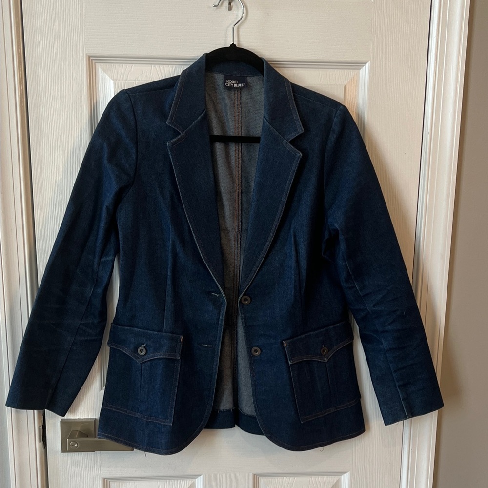 Vintage Koret City Blued Dark Blue Denim Blazer S/M